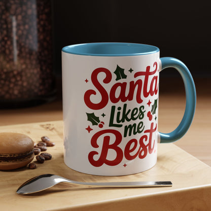 Santa Likes Me Best, Winter Decor, Gift for Coffee Lovers, Unique Present