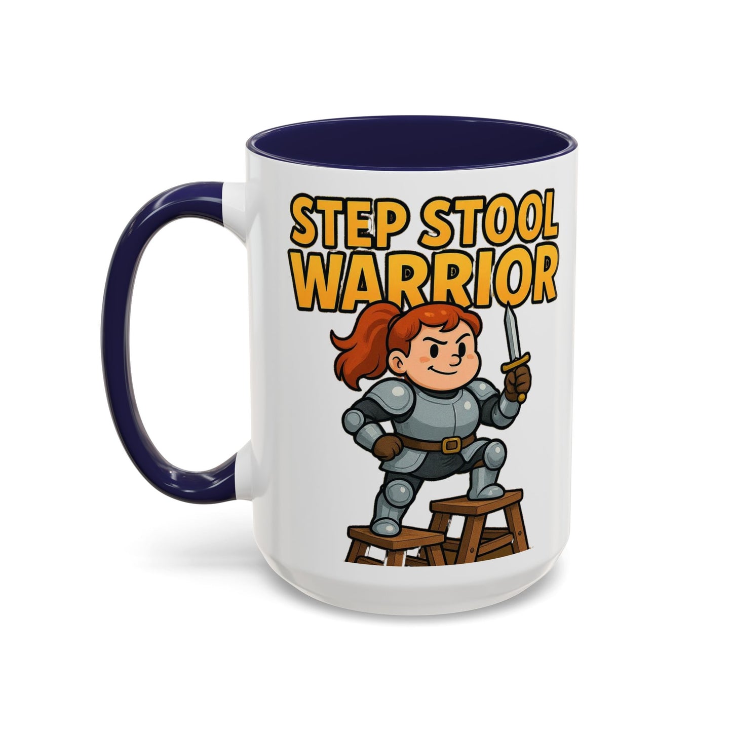 Step Stool Warrior Coffee Mug - Fun Gift for Kids, Unique Kitchenware, Playful Drinkware, Parenting Humor, Kids' Motivation