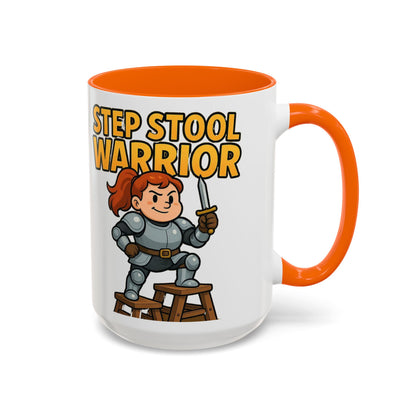 Step Stool Warrior Coffee Mug - Fun Gift for Kids, Unique Kitchenware, Playful Drinkware, Parenting Humor, Kids' Motivation