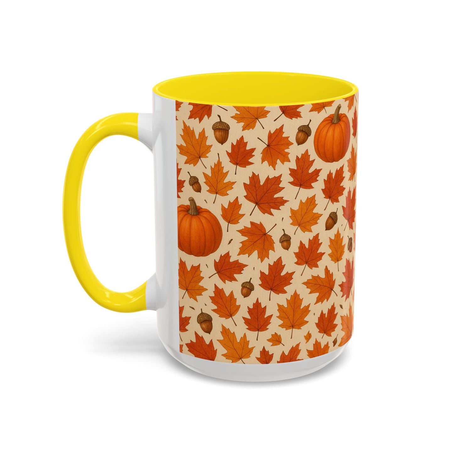 Autumn Leaves Coffee Mug, Pumpkin Mug, Fall Decor, Seasonal Gift, Nature Lover Mug, Cozy Kitchenware