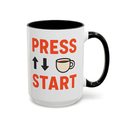 Press Start Retro Gamer Design, Fun Gifts for Gamers, Office Essentials, Tea Lovers, Unique Home Decor