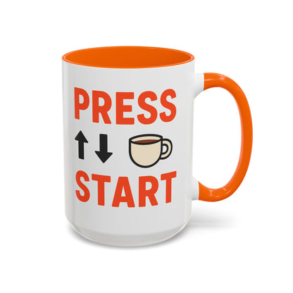 Press Start Retro Gamer Design, Fun Gifts for Gamers, Office Essentials, Tea Lovers, Unique Home Decor