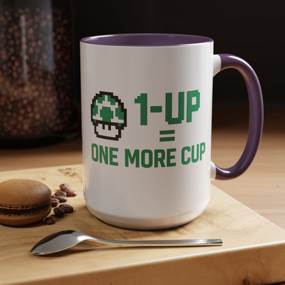 Retro Gaming Coffee Mug, 1-Up Mushroom Cup, Perfect Gift for Gamers, Funny Office Mug, Video Game Lover, Unique Birthday Present
