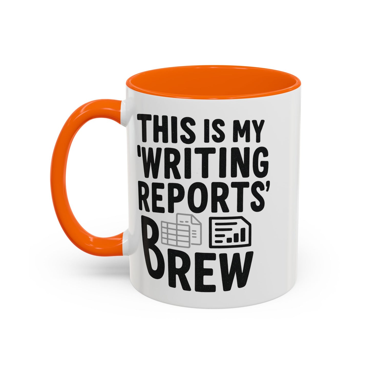 Writing Reports Accent Coffee Mug – Funny Office Gift, Work From Home, Police, Coffee Lover Humor