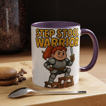 Step Stool Warrior Coffee Mug - Fun Gift for Kids, Unique Kitchenware, Playful Drinkware, Parenting Humor, Kids' Motivation
