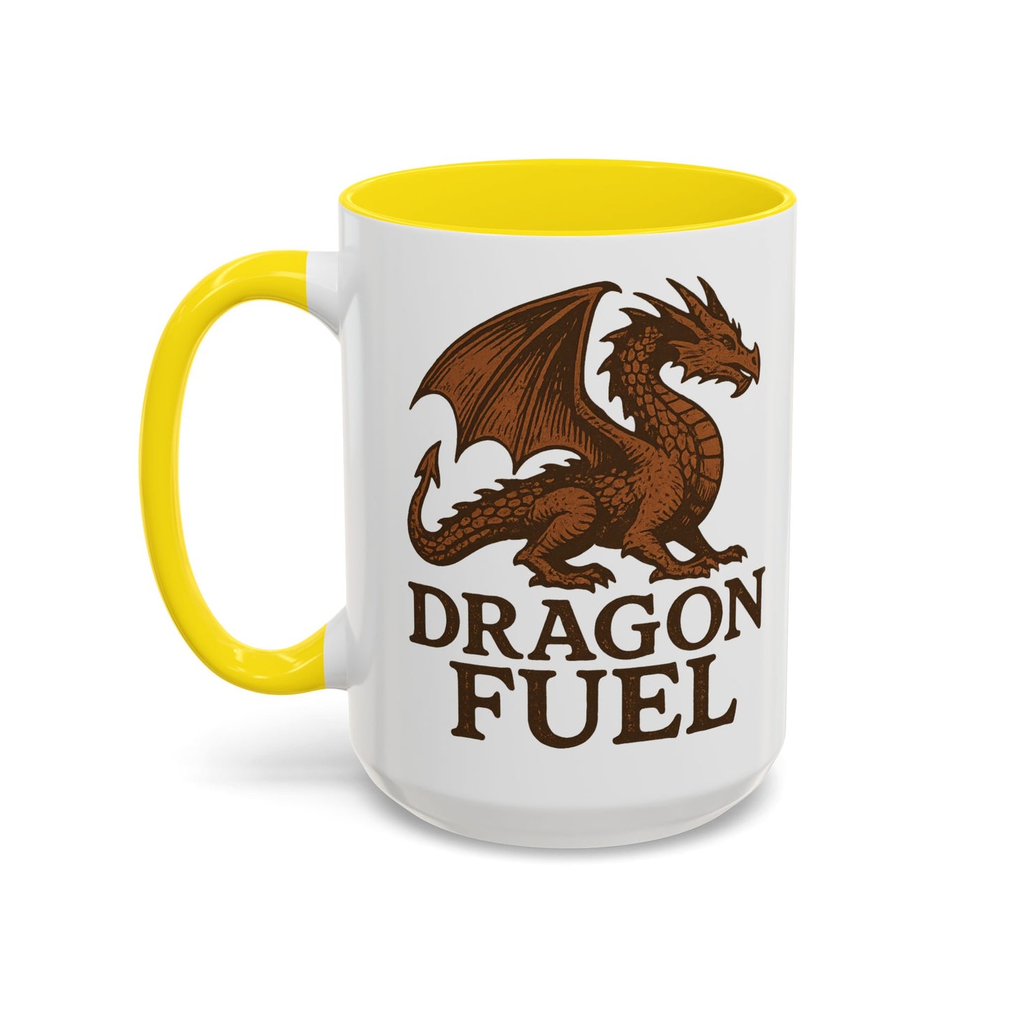 Dragon Fuel Coffee Mug - 11/15oz, Fantasy Gift for Gamers, Unique Dragon Lover's Cup, Dungeons & Dragons Drinkware, Gift for Wizards