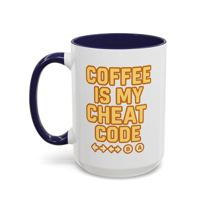 Coffee is My Cheat Code, Game Themed Gift, Funny Mug for Gamers, Gaming Accessory, Birthday Gift for Him