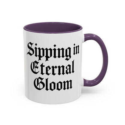 Eternal Gloom Accent Mug - Gothic Coffee Cup, Dark Aesthetic Drinkware, Unique Gift for Halloween, Home Office Decor, Quote Mug