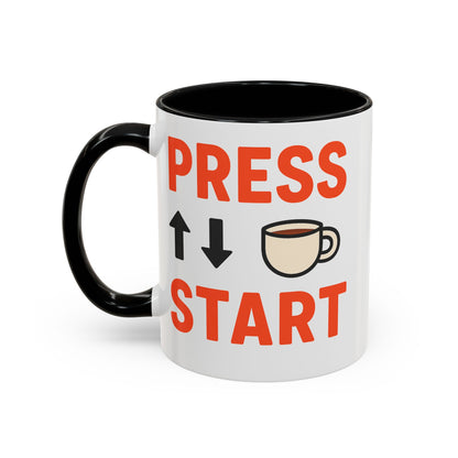 Press Start Retro Gamer Design, Fun Gifts for Gamers, Office Essentials, Tea Lovers, Unique Home Decor