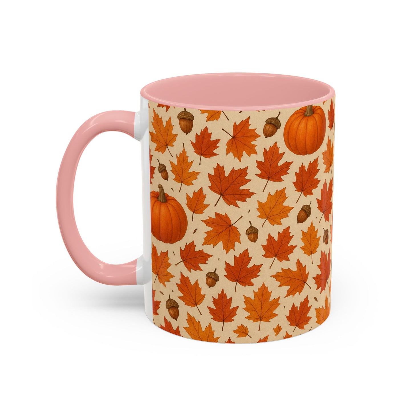 Autumn Leaves Coffee Mug, Pumpkin Mug, Fall Decor, Seasonal Gift, Nature Lover Mug, Cozy Kitchenware