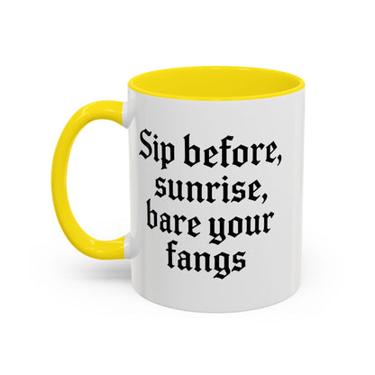 Sip Before Sunrise, Gothic Style, Perfect for Morning Coffee, Halloween Gift, Unique Home Decor, Sarcastic Quote Mug
