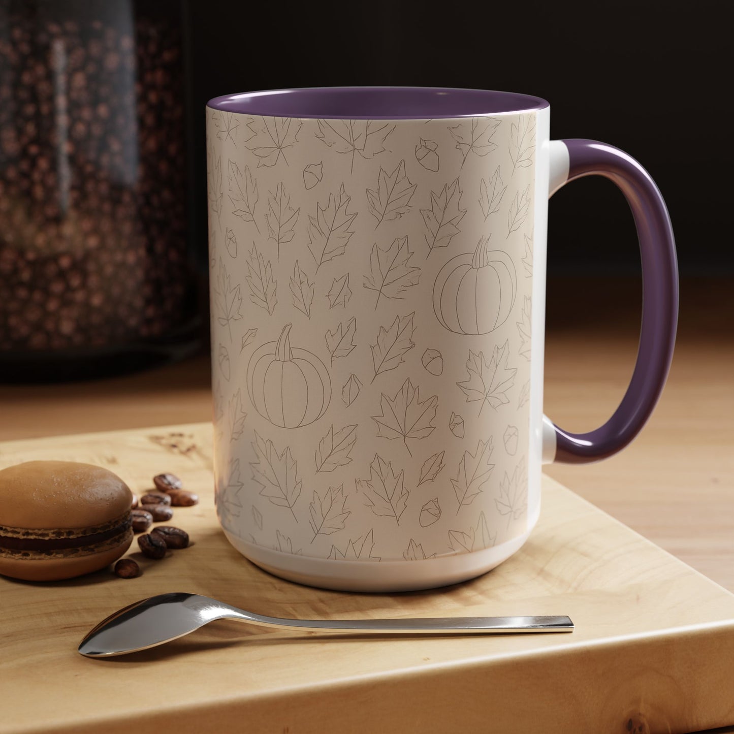 Autumn Leaves Accent Coffee Mug | Fall Decor, Pumpkin Lovers Gift, Cozy Mornings, Seasonal Kitchenware, Ideal for Thanksgiving