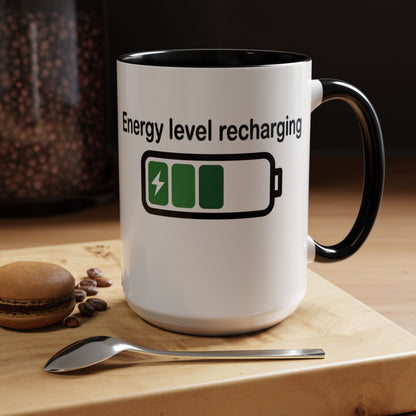 Recharge Your Energy Level, Gift for Tech Lovers, Office Desk Essential, Fun Quote Mug, Unique [...]