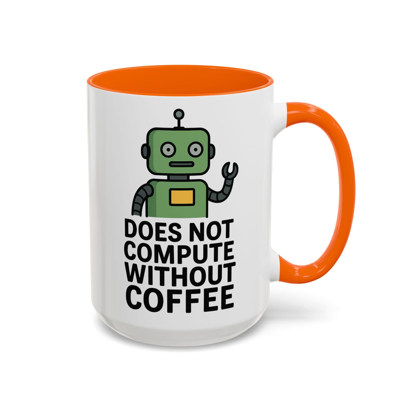 Funny Robot Coffee Mug | Does Not Compute Without Coffee | Gift for Tech Lovers, Office Humor, Geeky Kitchen Decor