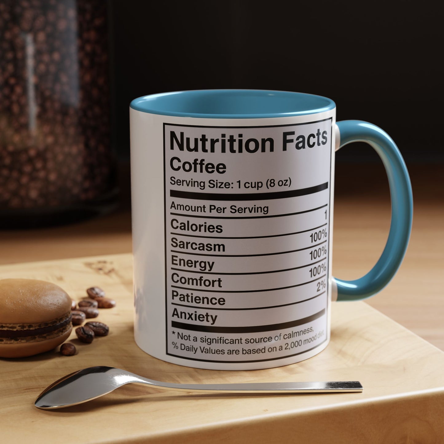 Humorous Coffee Nutrition Facts Mug, Funny Gift for Coffee Lovers
