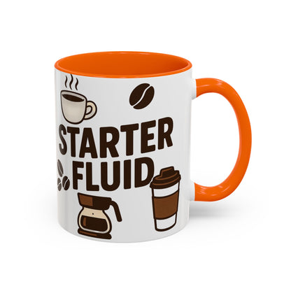 Starter Fluid Coffee Lover's Accent Mug – Perfect Gift for Birthdays, Holidays, or Office Use, Great for Your Morning Brew