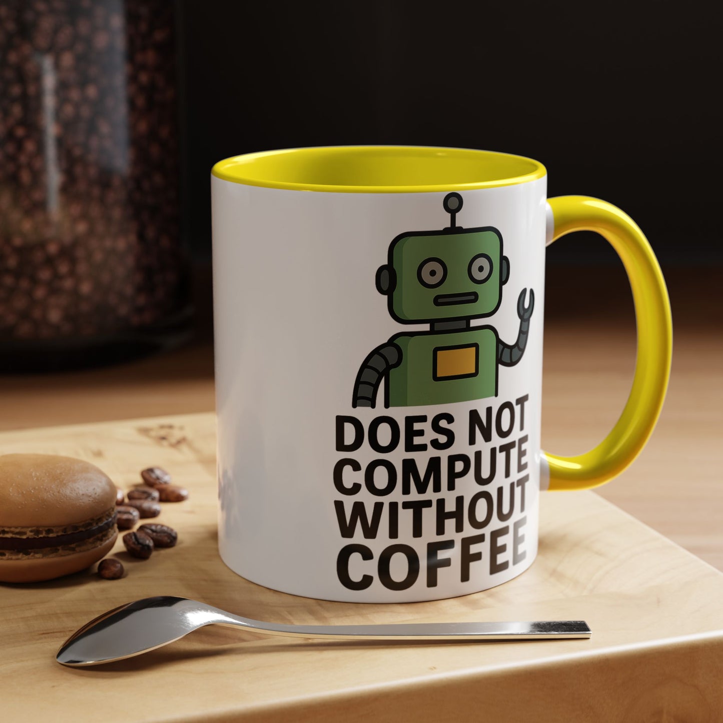 Funny Robot Coffee Mug | Does Not Compute Without Coffee | Gift for Tech Lovers, Office Humor, Geeky Kitchen Decor