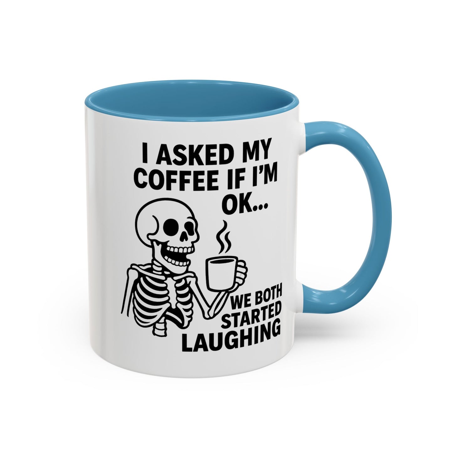 Funny Skeleton Coffee Mug, Halloween Gift, Cute Skeleton Amor, Office Mug, Day of the Dead Coffee Cup