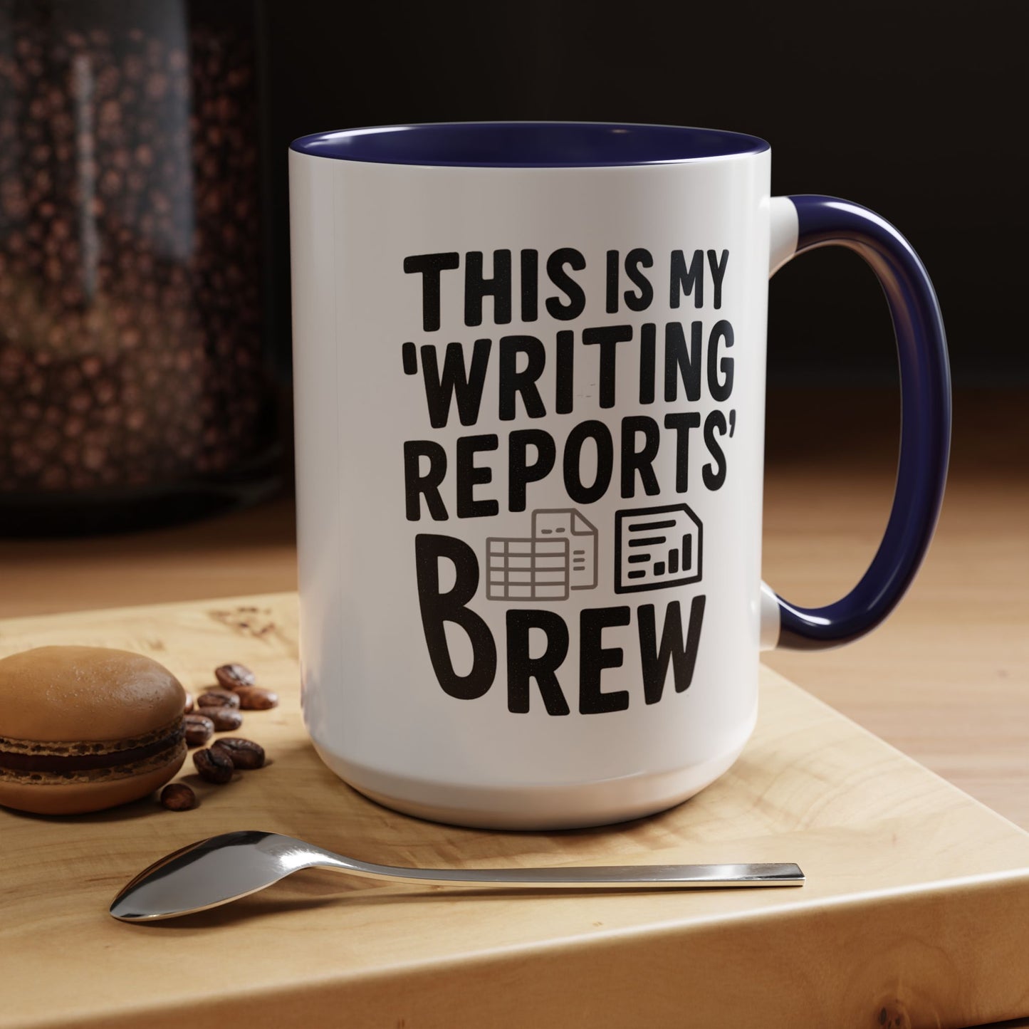 Writing Reports Accent Coffee Mug – Funny Office Gift, Work From Home, Police, Coffee Lover Humor