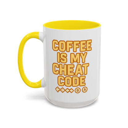 Coffee is My Cheat Code, Game Themed Gift, Funny Mug for Gamers, Gaming Accessory, Birthday Gift for Him