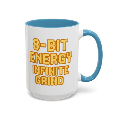 8-Bit Energy Infinite Grind, Cool Gaming Gift, Retro Video Game Cup, Perfect for Gamers, Fun Office Mug