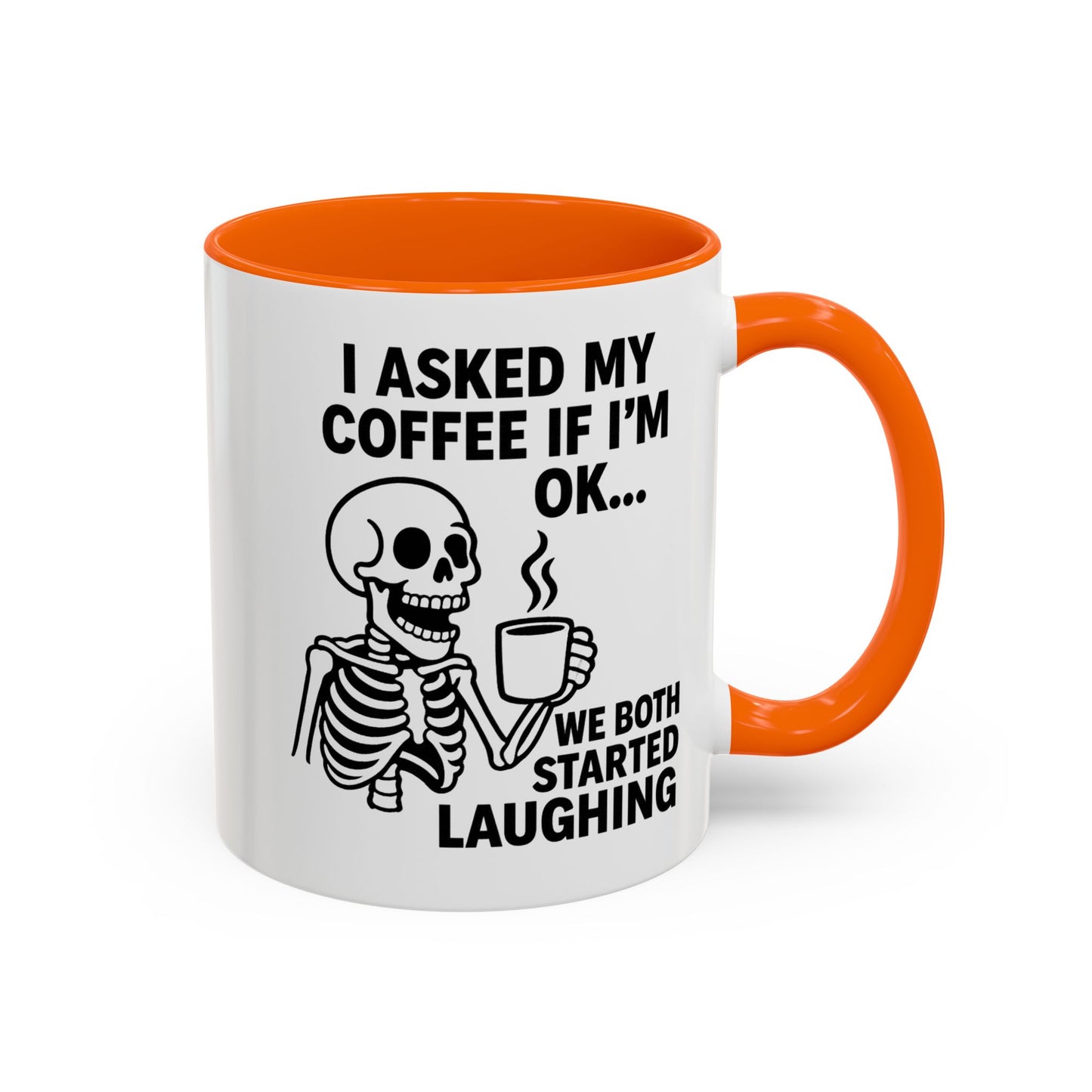 Funny Skeleton Coffee Mug, Halloween Gift, Cute Skeleton Amor, Office Mug, Day of the Dead Coffee Cup