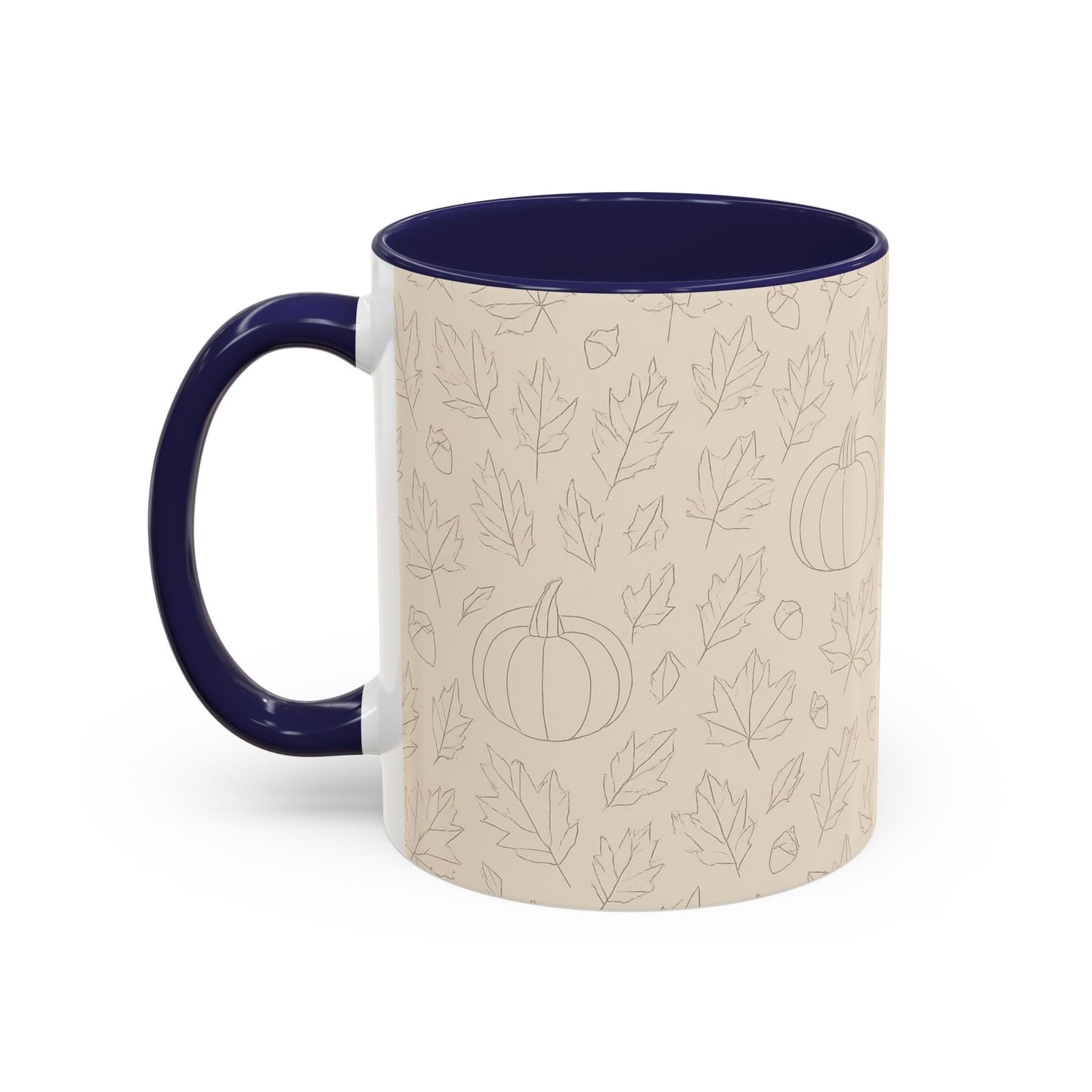 Autumn Leaves Accent Coffee Mug | Fall Decor, Pumpkin Lovers Gift, Cozy Mornings, Seasonal Kitchenware, Ideal for Thanksgiving