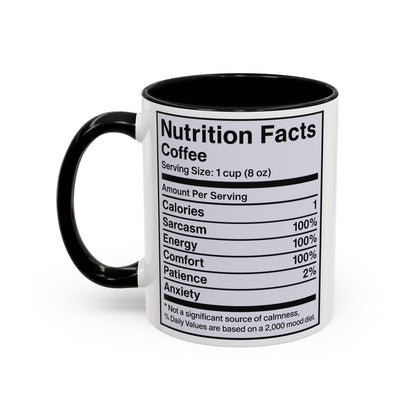 Humorous Coffee Nutrition Facts Mug, Funny Gift for Coffee Lovers