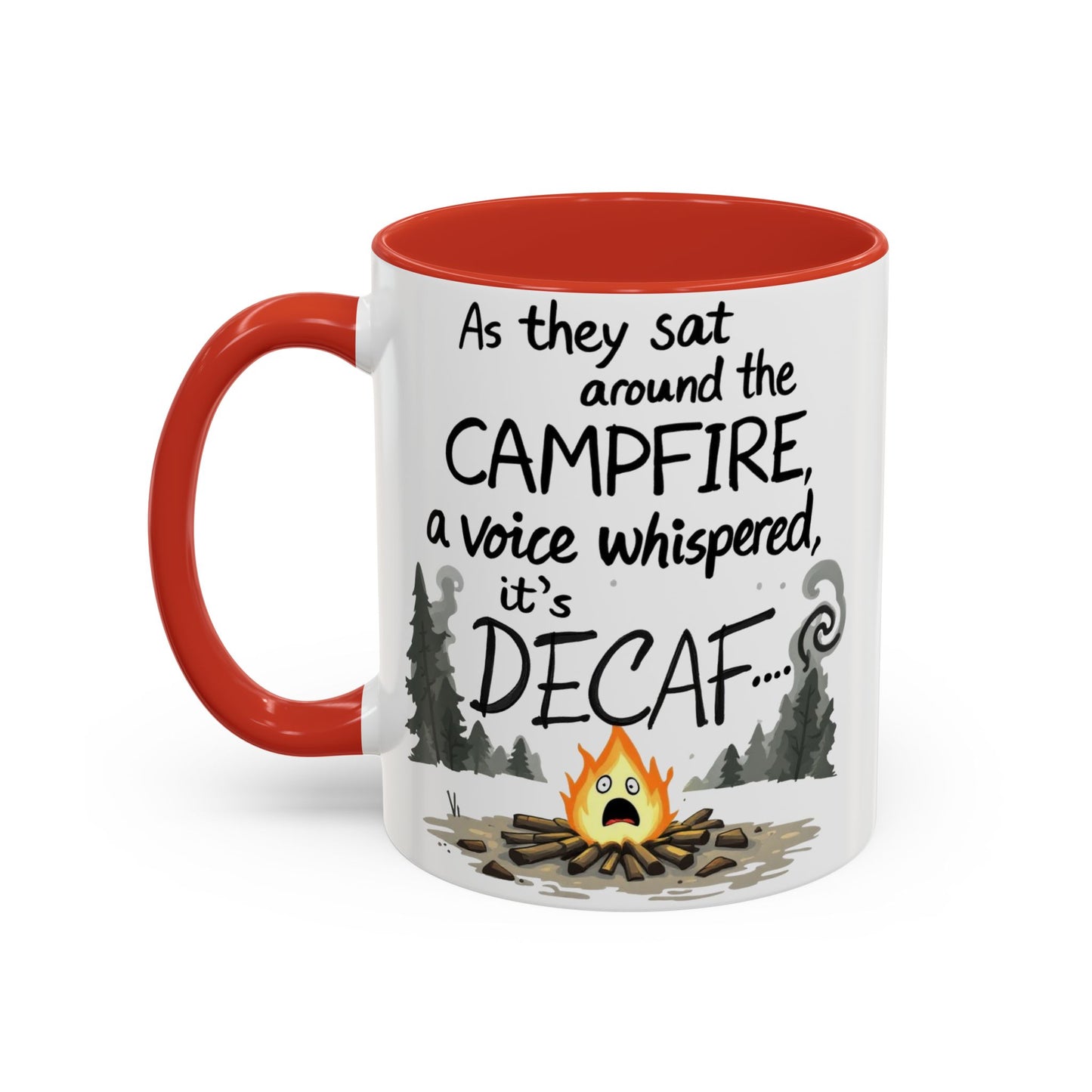 Scary Campfire Decaf Story Coffee Mug - Fun Gift for Outdoor Lovers, Camping, Hiking