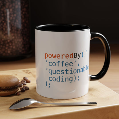 Coffee-Themed Accent Mug with Programmer Humor, Gift for Coders, Computer Enthusiasts, Office Use, Birthday, Tech Celebration