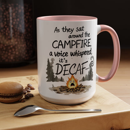 Scary Campfire Decaf Story Coffee Mug - Fun Gift for Outdoor Lovers, Camping, Hiking