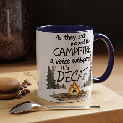 Scary Campfire Decaf Story Coffee Mug - Fun Gift for Outdoor Lovers, Camping, Hiking