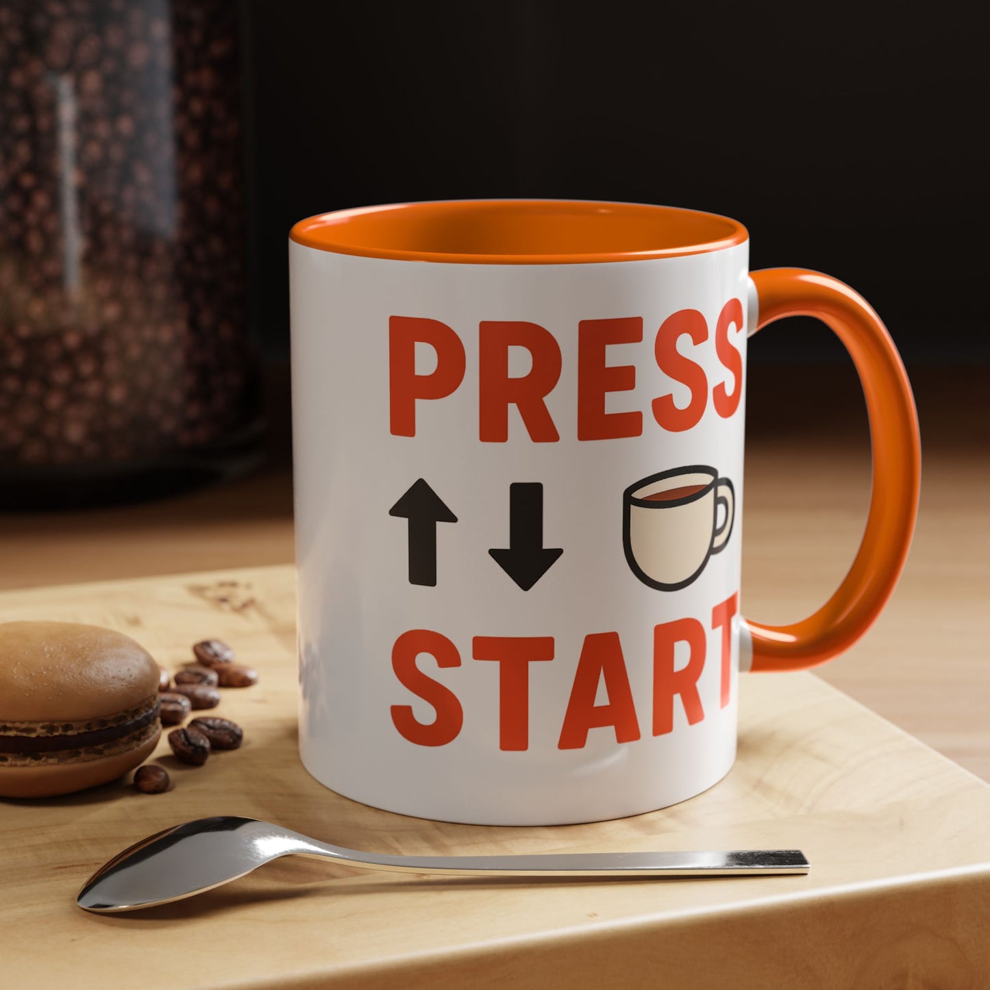 Press Start Retro Gamer Design, Fun Gifts for Gamers, Office Essentials, Tea Lovers, Unique Home Decor