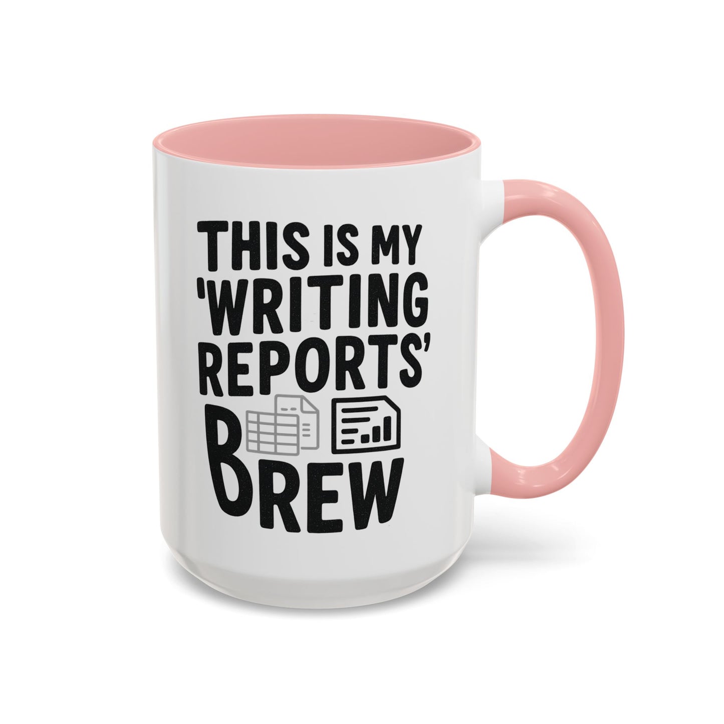 Writing Reports Accent Coffee Mug – Funny Office Gift, Work From Home, Police, Coffee Lover Humor