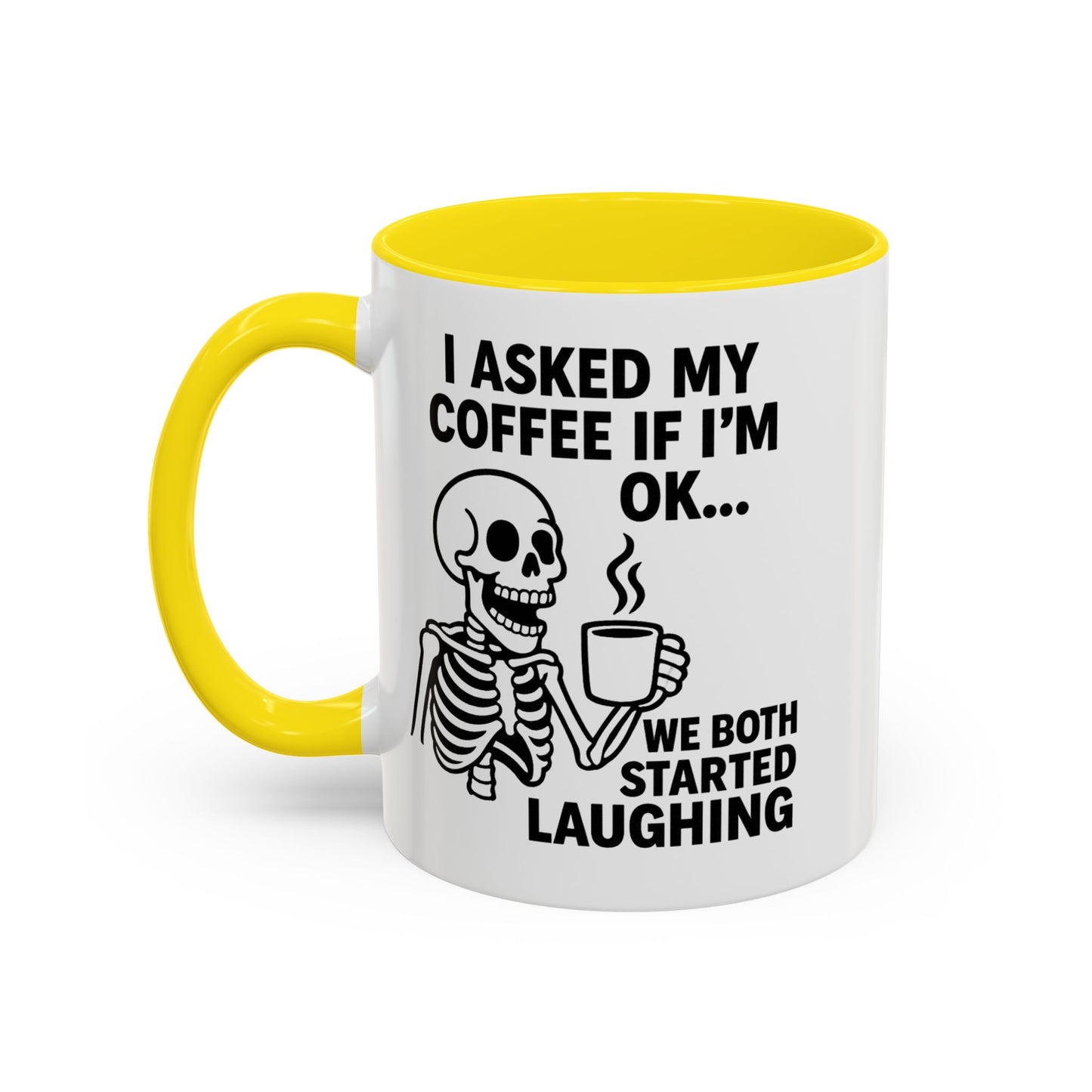Funny Skeleton Coffee Mug, Halloween Gift, Cute Skeleton Amor, Office Mug, Day of the Dead Coffee Cup