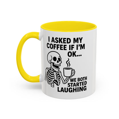 Funny Skeleton Coffee Mug, Halloween Gift, Cute Skeleton Amor, Office Mug, Day of the Dead Coffee Cup