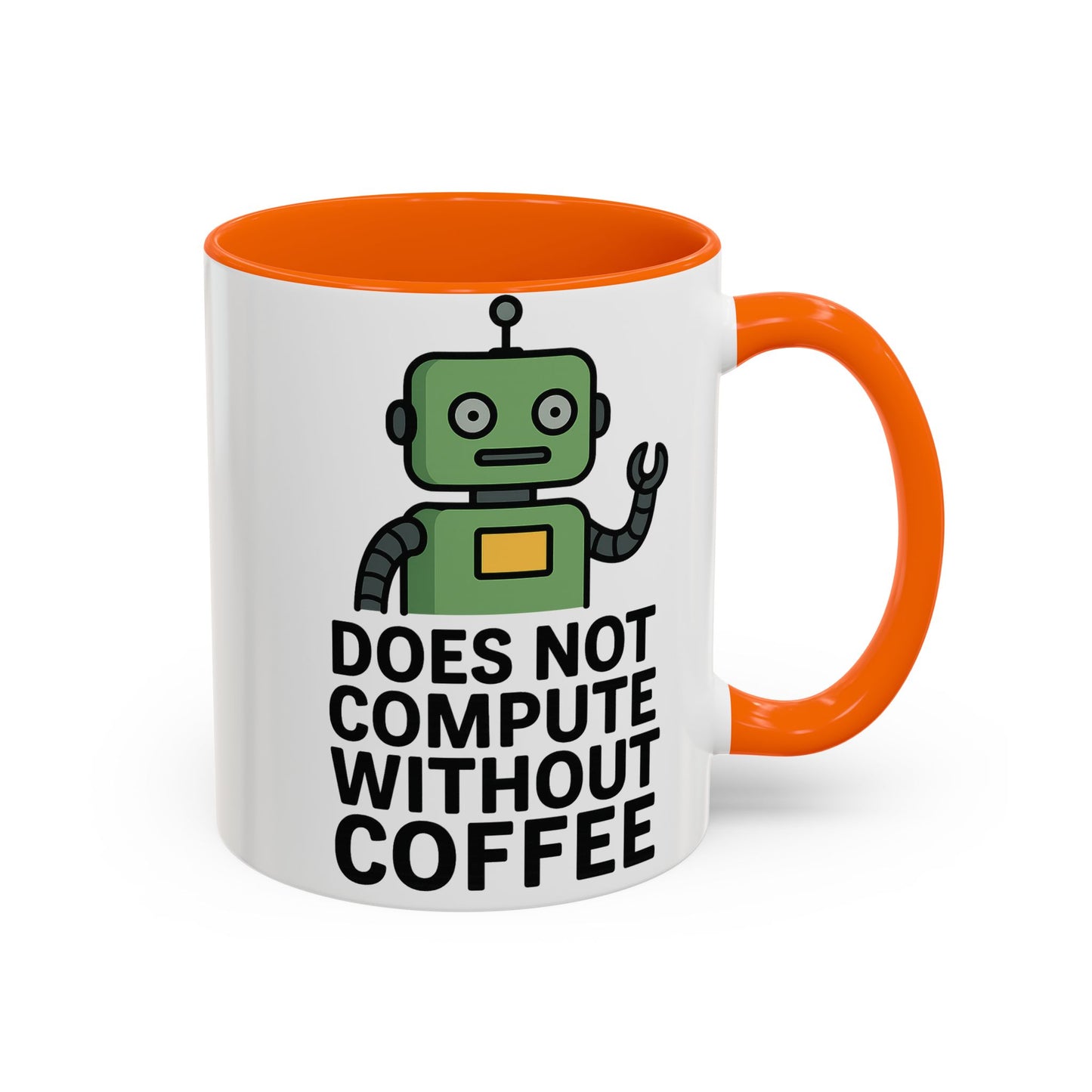 Funny Robot Coffee Mug | Does Not Compute Without Coffee | Gift for Tech Lovers, Office Humor, Geeky Kitchen Decor