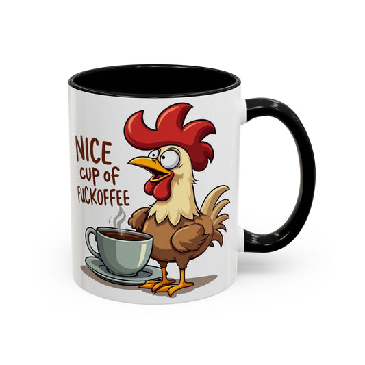Funny Rooster Accent Coffee Mug - "Nice Cup of F*ckoffee"