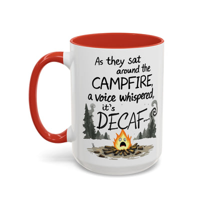 Scary Campfire Decaf Story Coffee Mug - Fun Gift for Outdoor Lovers, Camping, Hiking