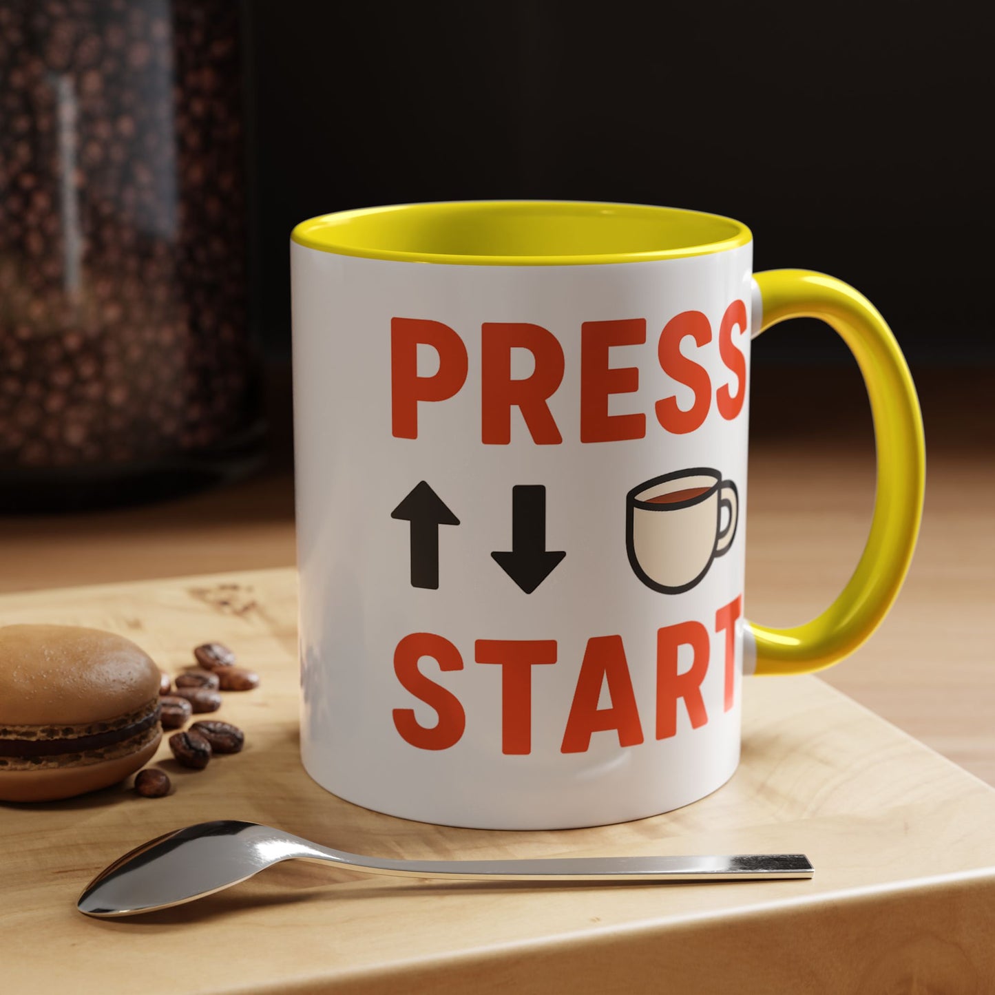 Press Start Retro Gamer Design, Fun Gifts for Gamers, Office Essentials, Tea Lovers, Unique Home Decor