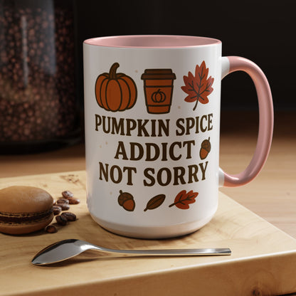 Pumpkin Spice Addict Coffee Mug, Cozy Fall Gift for Coffee Lovers, Autumn Decor, Cute Mug for Thanksgiving