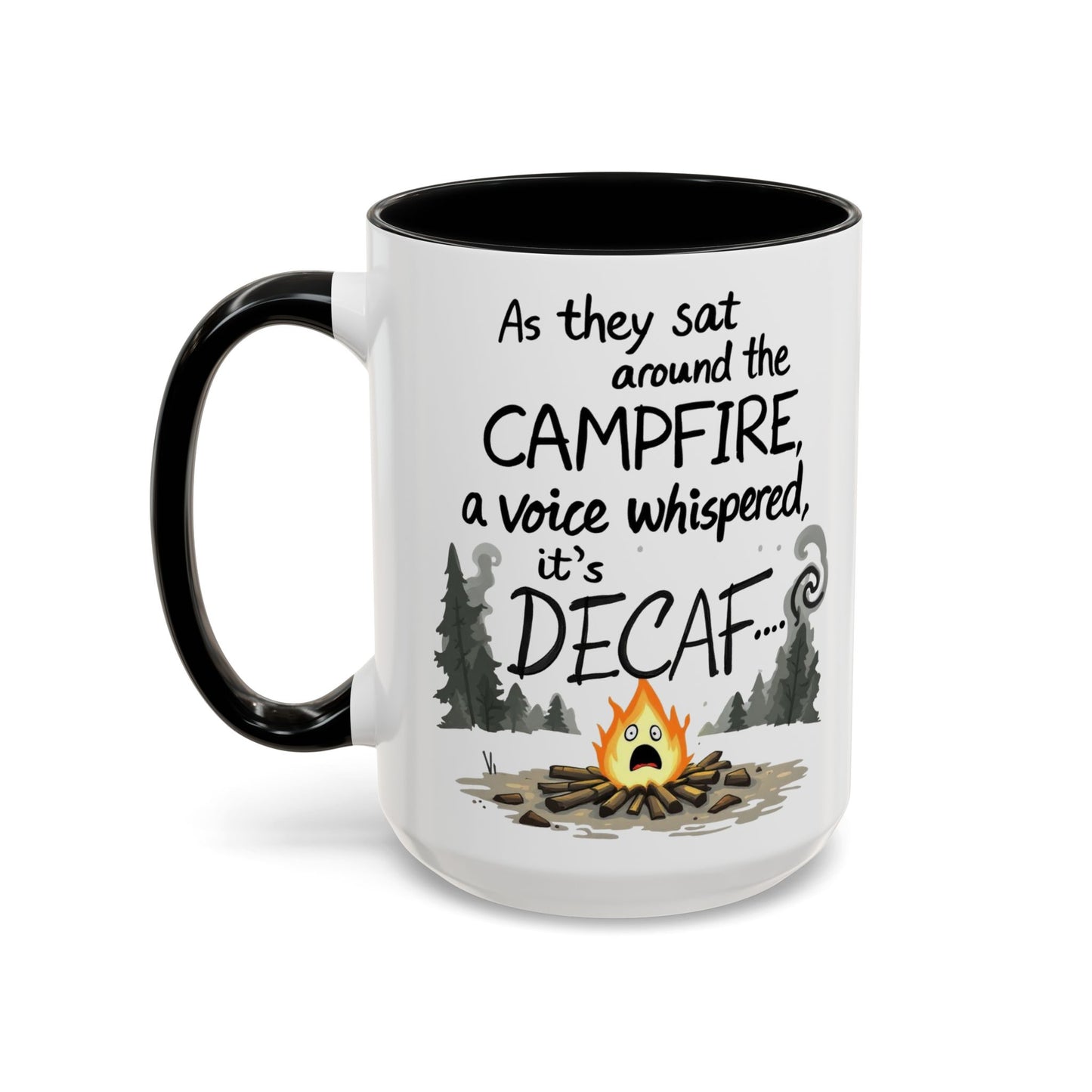 Scary Campfire Decaf Story Coffee Mug - Fun Gift for Outdoor Lovers, Camping, Hiking