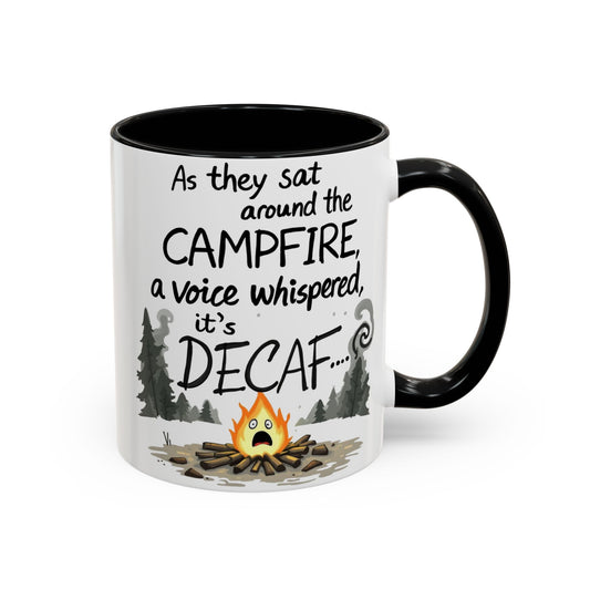 Scary Campfire Decaf Story Coffee Mug - Fun Gift for Outdoor Lovers, Camping, Hiking