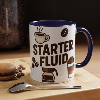 Starter Fluid Coffee Lover's Accent Mug – Perfect Gift for Birthdays, Holidays, or Office Use, Great for Your Morning Brew