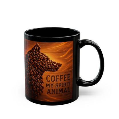 Coffee Is My Spirit Animal Mug, Black Coffee Cup for Animal Lovers