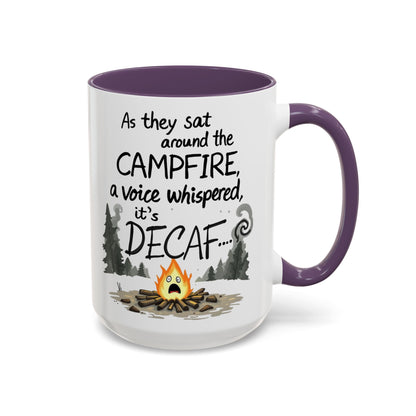 Scary Campfire Decaf Story Coffee Mug - Fun Gift for Outdoor Lovers, Camping, Hiking