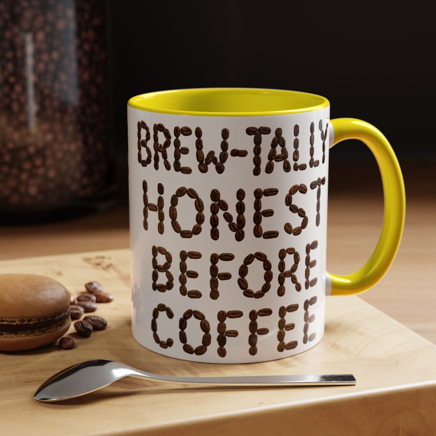 Brew-Tally Honest Before Coffee Mug | Fun Coffee Lover Gift | Humorous Mug for Morning Routine | Black Accented 11oz or 15oz Option