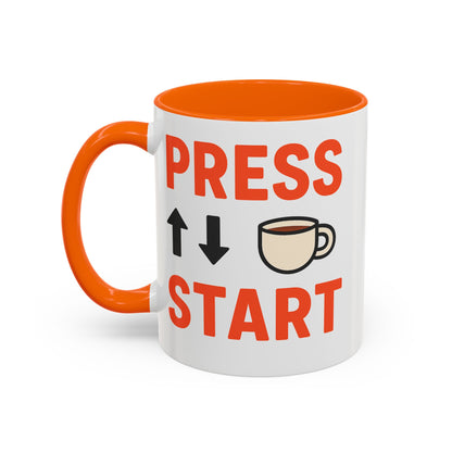 Press Start Retro Gamer Design, Fun Gifts for Gamers, Office Essentials, Tea Lovers, Unique Home Decor