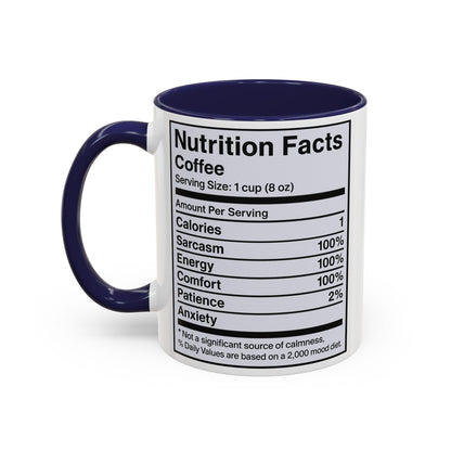 Humorous Coffee Nutrition Facts Mug, Funny Gift for Coffee Lovers