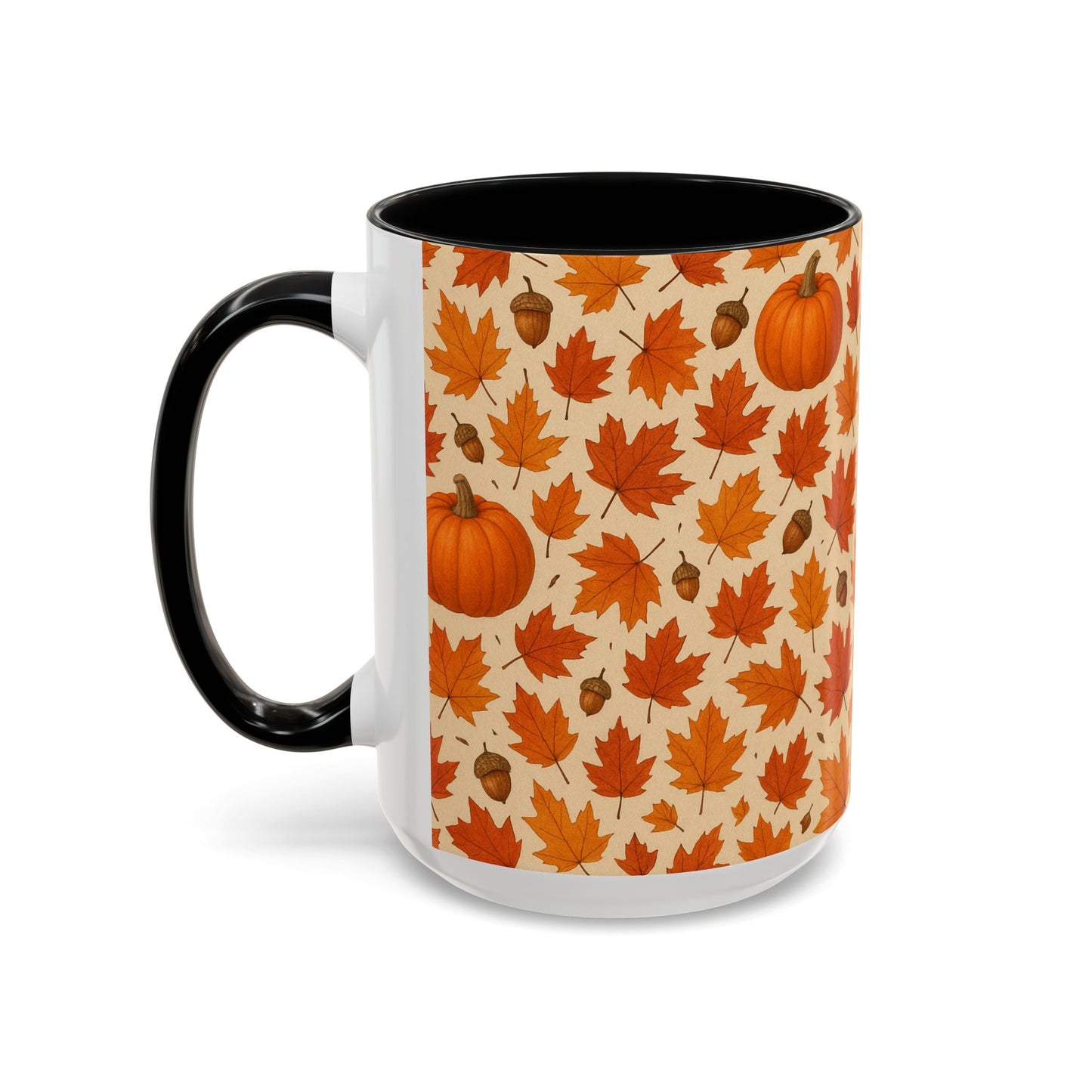 Autumn Leaves Coffee Mug, Pumpkin Mug, Fall Decor, Seasonal Gift, Nature Lover Mug, Cozy Kitchenware